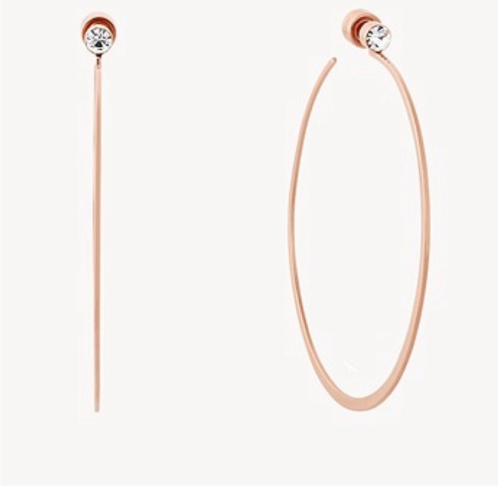 Michael Kors Rose Gold Modern Brilliance Large Hoop Earrings